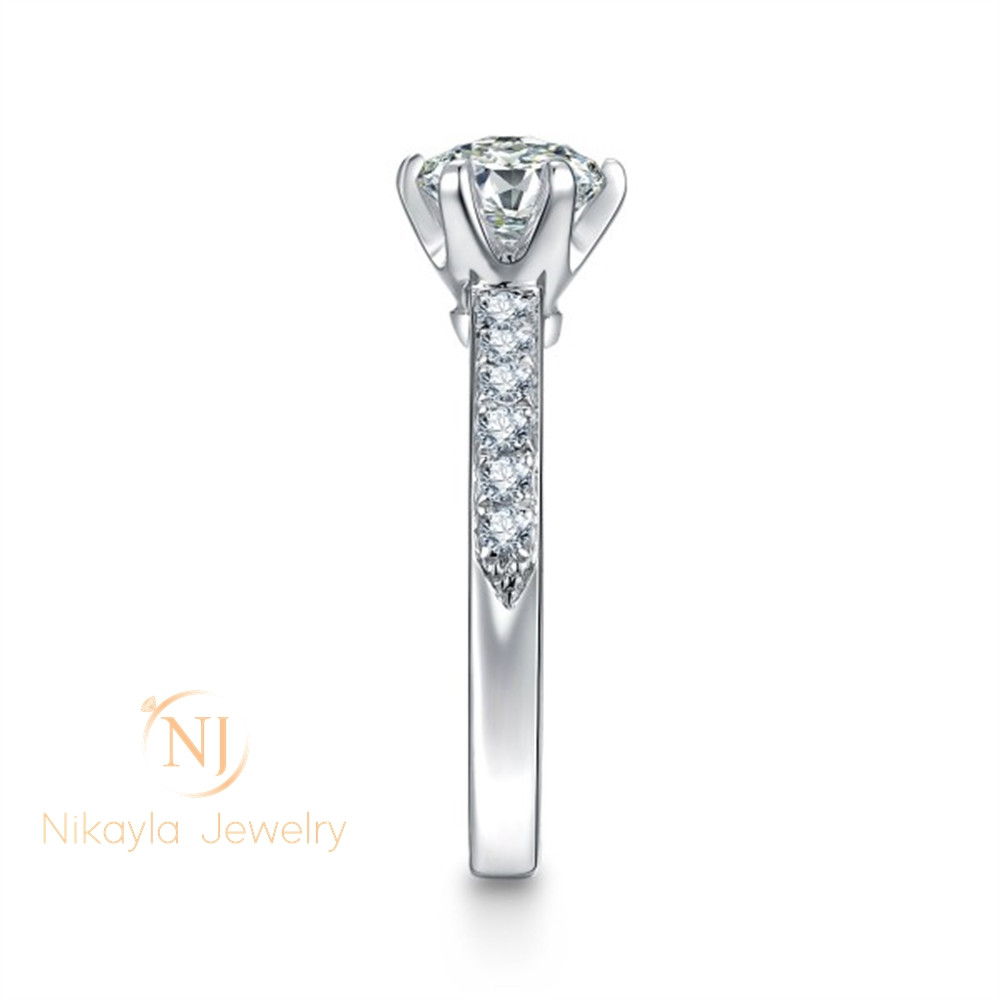 Nikayla Rings - Solitaire wt Micro Set Diamond