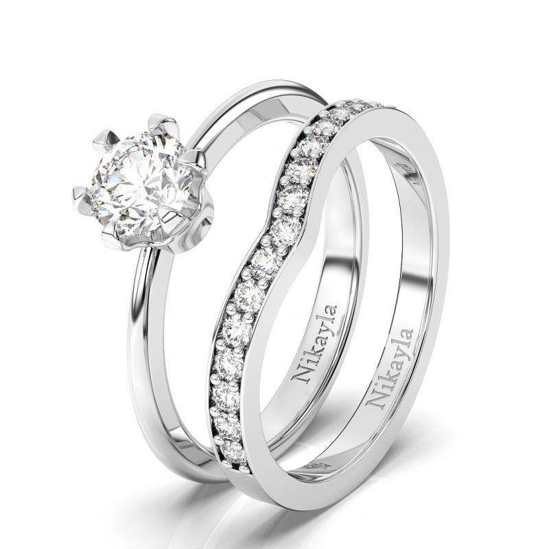 Nikayla Luxurious Two in One Ring Set Platinum