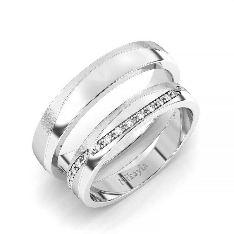 Nikayla Rings Diagonaly Line Platinum D+