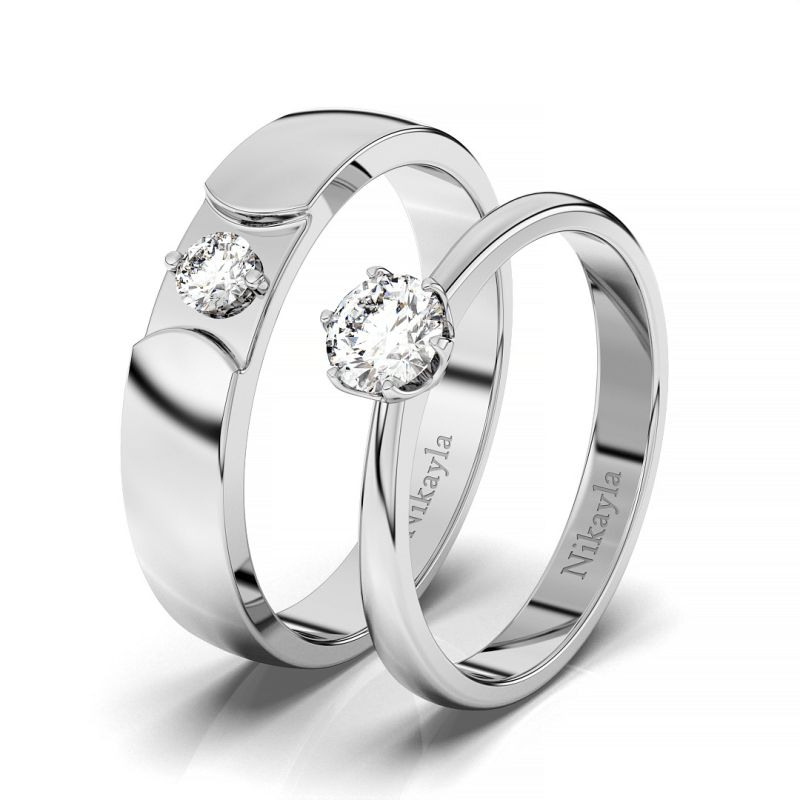 Nikayla Rings Silver Couple Sweet Solitaire