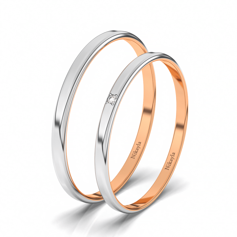 Nikayla Jewelry - Gold 12K Simply Cut D - Couple Rings