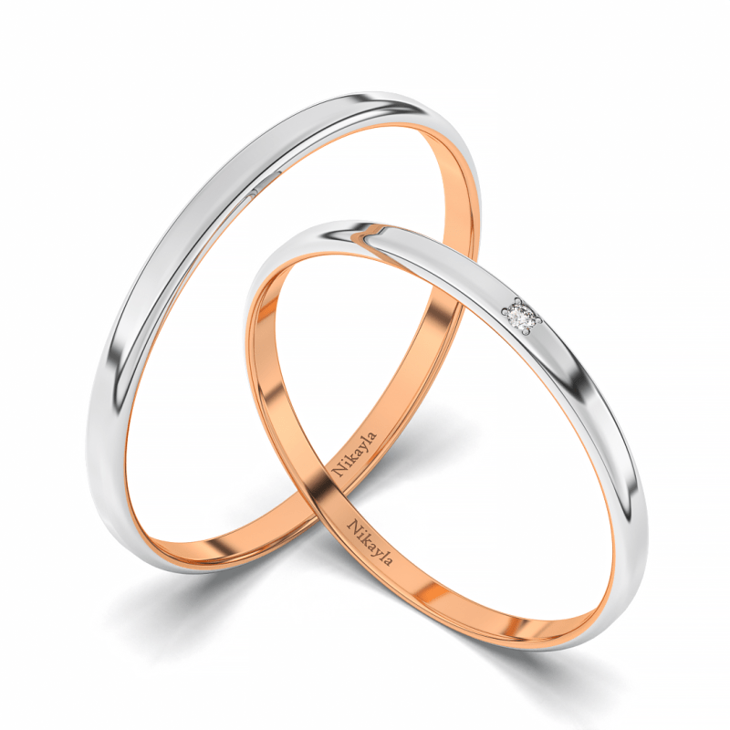 Nikayla Jewelry - Gold 12K Simply Cut D - Couple Rings