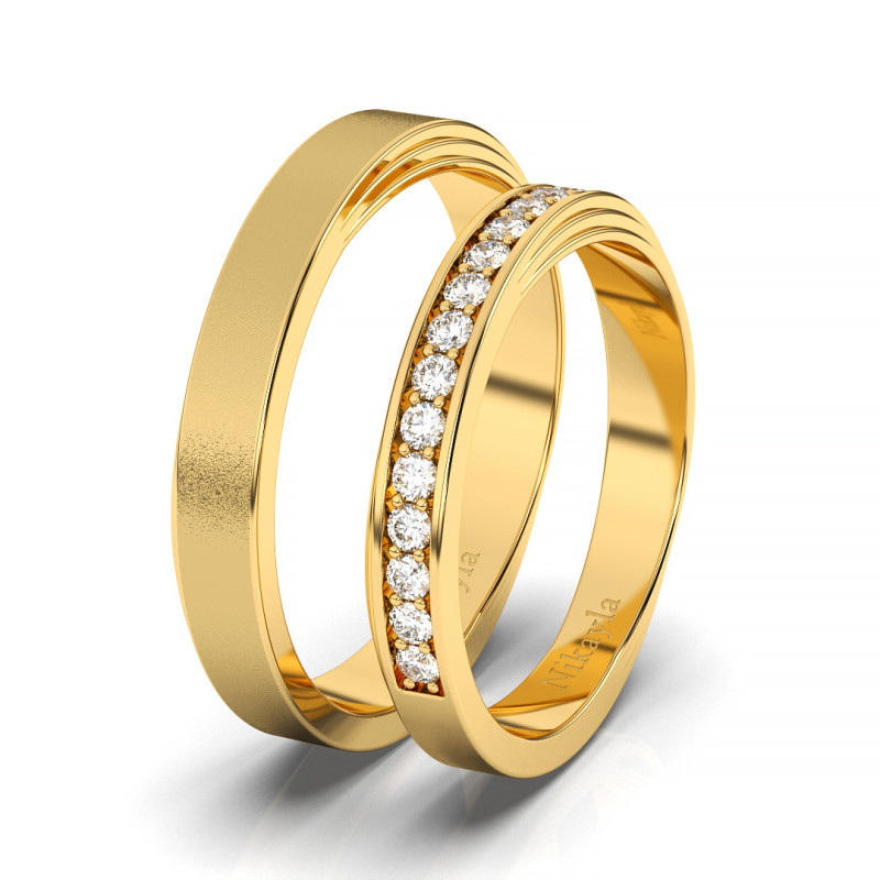 Nikayla Nikayla- Gold 18K Rolling X D Plus - Couple Rings