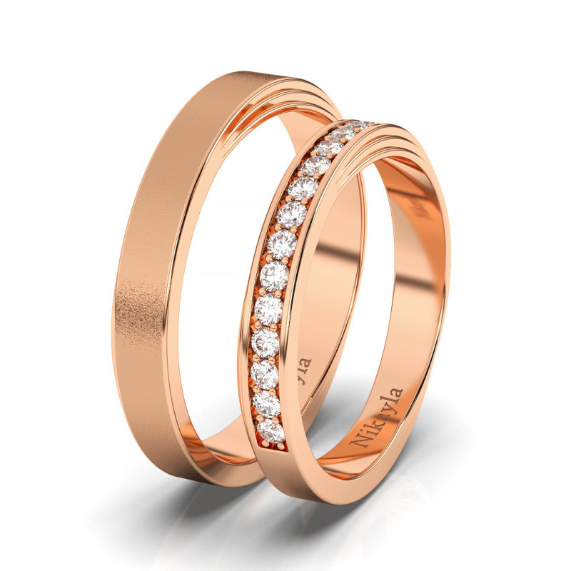 Nikayla Nikayla- Gold 18K Rolling X D Plus - Couple Rings