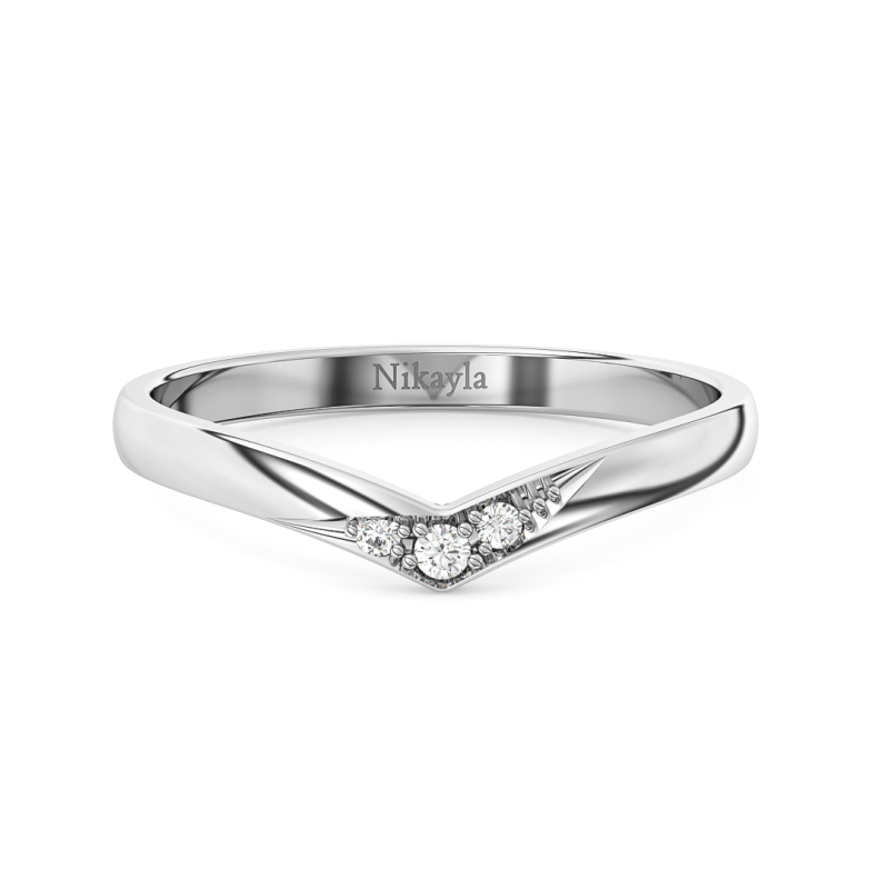 Nikayla Three Diamonds Curve Ring Gold 18K