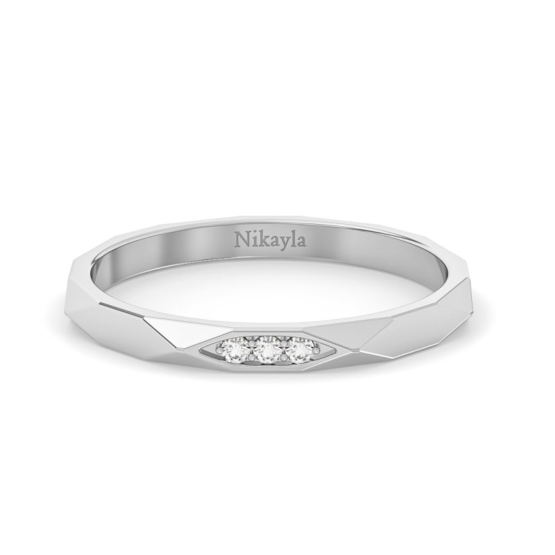 Nikayla Jewelry - Three Diamonds Symmetrical Gold 18K - Single Ring