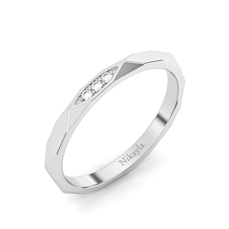 Nikayla Jewelry - Three Diamonds Symmetrical Gold 18K - Single Ring