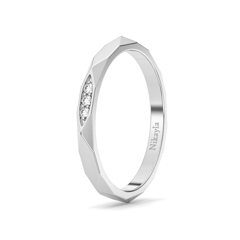 Nikayla Jewelry - Three Diamonds Symmetrical Gold 18K - Single Ring