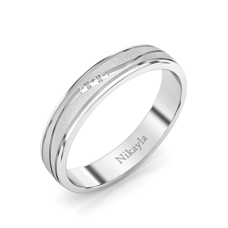 Nikayla Jewelry - Three Diamonds Curve Line Gold 18K - Single Ring