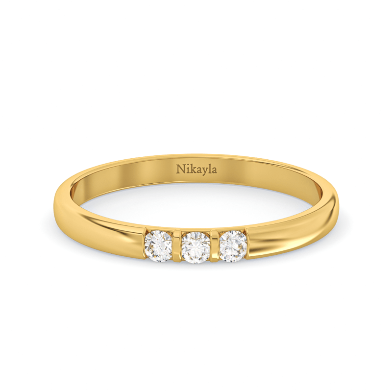 Nikayla Jewelry - Three Bold d Tiny Lux Gold 18K - Single Ring