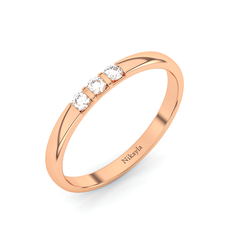 Nikayla Jewelry - Three Bold d Tiny Lux Gold 18K - Single Ring