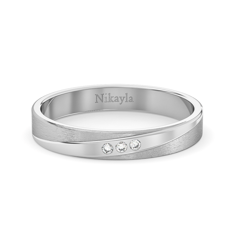 Nikayla Jewelry - Three Diamonds A Line Gold 18K - Single Ring