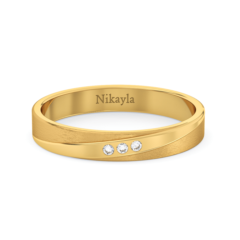 Nikayla Jewelry - Three Diamonds A Line Gold 18K - Single Ring