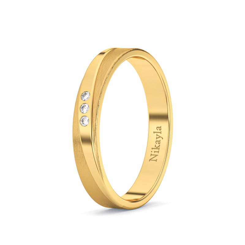 Nikayla Jewelry - Three Diamonds A Line Gold 18K - Single Ring