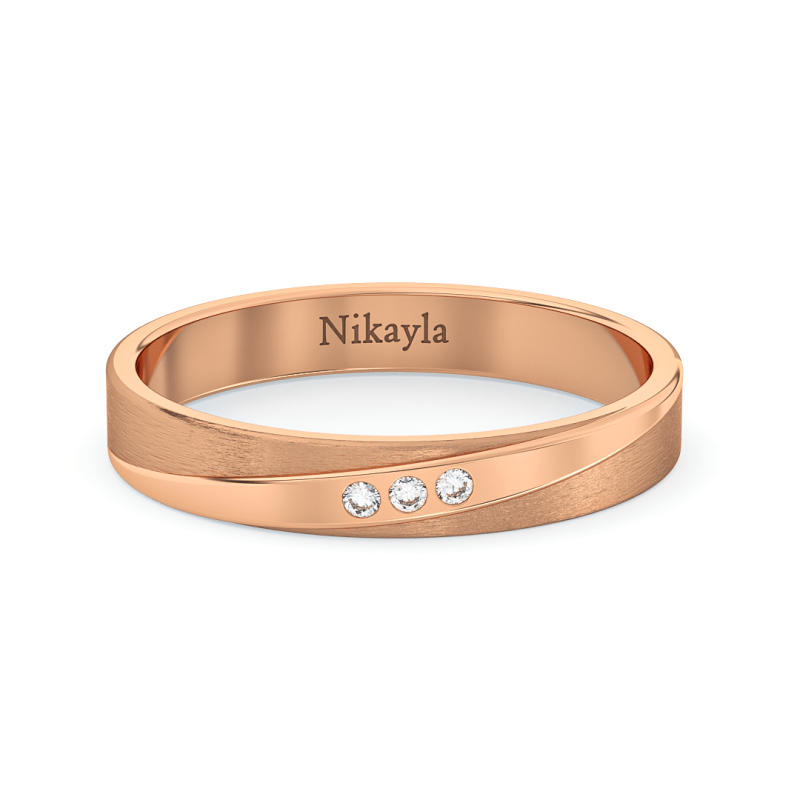 Nikayla Jewelry - Three Diamonds A Line Gold 18K - Single Ring