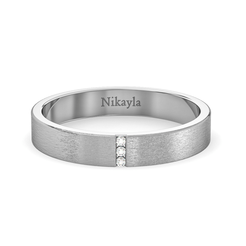 Nikayla Jewelry - Three Diamonds Straight Doff Gold 18K - Single Ring