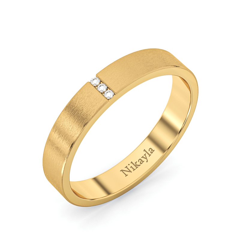 Nikayla Jewelry - Three Diamonds Straight Doff Gold 18K - Single Ring