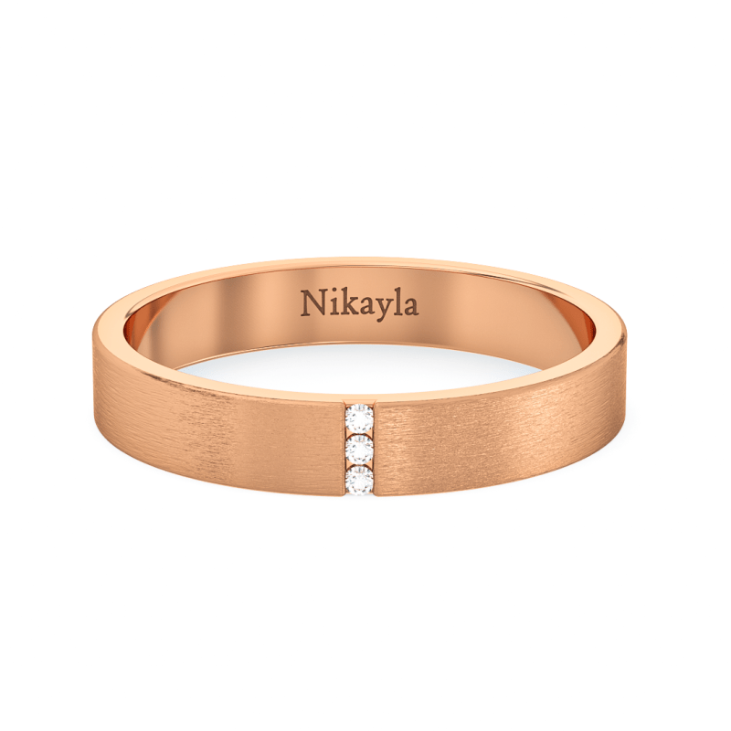 Nikayla Jewelry - Three Diamonds Straight Doff Gold 18K - Single Ring