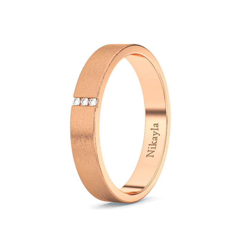 Nikayla Jewelry - Three Diamonds Straight Doff Gold 18K - Single Ring