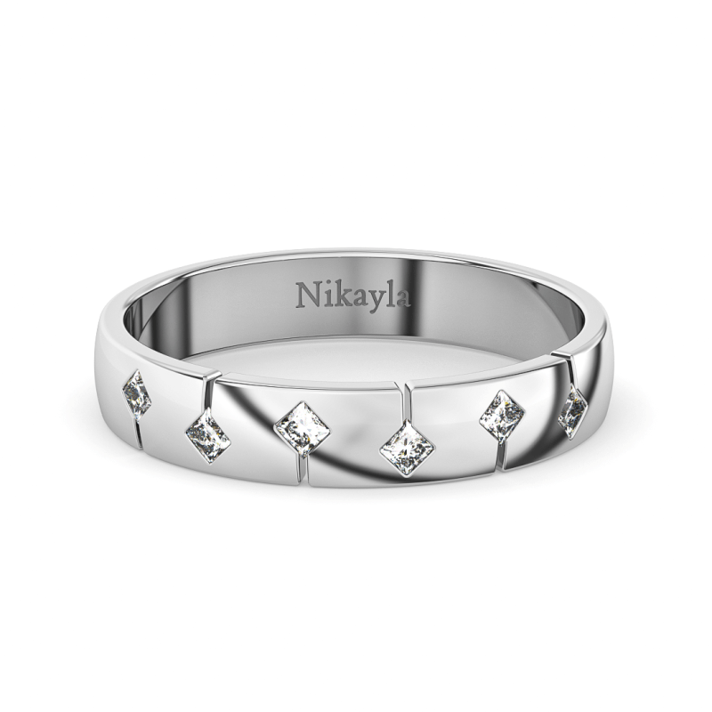 Nikayla Six Square Diamonds Lux Gold 18K